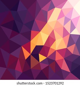 Low poly abstract purple yellow background. Vector illustration