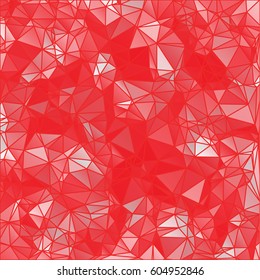 Low poly abstract red background consisting of triangles. Vector art.