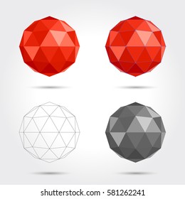 Low Poly Abstract Sphere. Vector