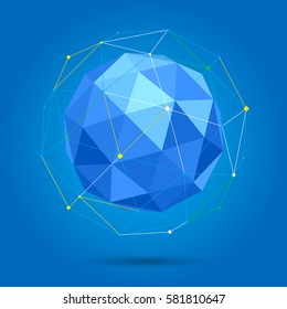 Low poly abstract sphere. Vector