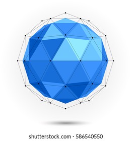 Low poly abstract sphere. Vector
