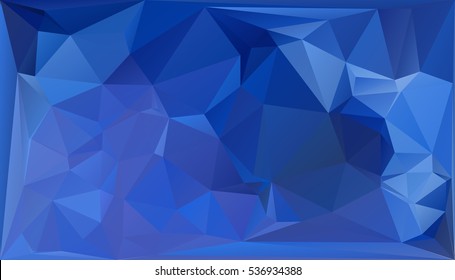 Low poly abstract vector background in blue