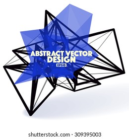 Elemento de diseño de vectores de resumen de bajo contenido de póliza con líneas de conexión