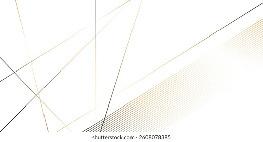 low poly abstract white and golden lines background