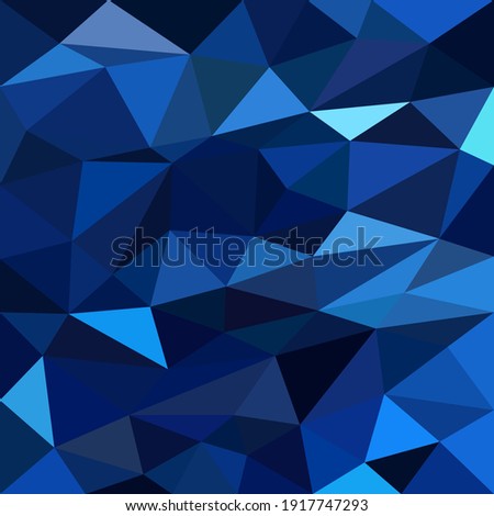 Low poly abstraction in blue color, vector