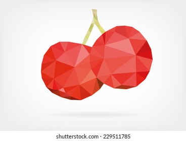 Low Poly Acerola fruit