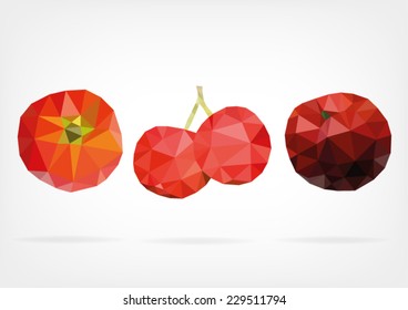 Low Poly Acerola fruit