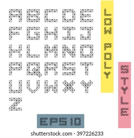 low poly alphabet font, Vector illustration