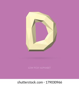 Low Poly Alphabet Letter D - Vector Illustration - Polygon Structure