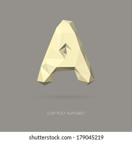 Low Poly Alphabet Letter A - Vector Illustration - Polygon Structure
