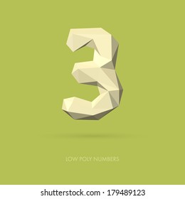 Low Poly Alphabet Number 3 - Vektorgrafik