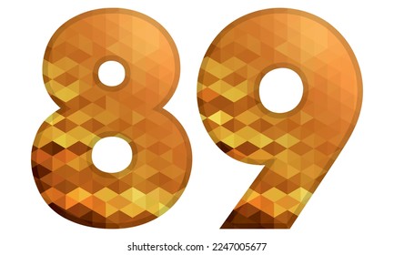 Alfabeto de popa baja número 89. Número Ochenta Y Nueve Ilustraciones Vectoriales Aisladas Sobre Un Fondo Blanco
