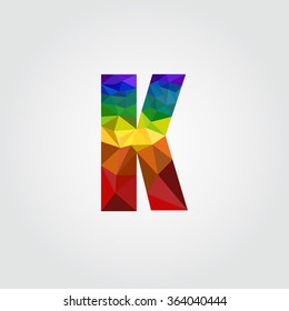 low poly alphabet on polygon vector