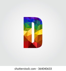 low poly alphabet on polygon vector