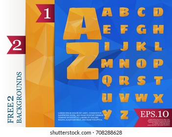 low poly alphabet on polygon concept vector and backgrounds triangles polygonal style eps.10