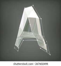 Low poly alphabet. Vector illustration letter a