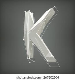 Low poly alphabet. Vector illustration  letter k
