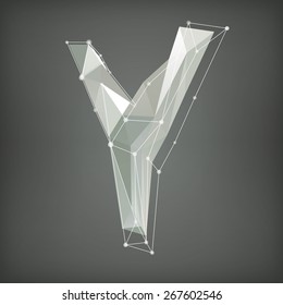 Low poly alphabet. Vector illustration letter y