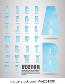 low poly alphabet ,Vector Lowpoly ,Vector alphabet mosaic font