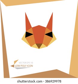 low poly animal icon. vector squirrel