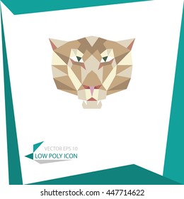 low poly animal icon. vector lion