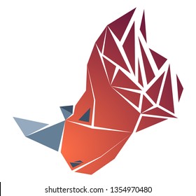 Low poly animal, polygonal rhinoceros, Geometric logo
