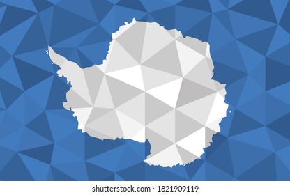 Low poly Antarctica flag vector illustration. Triangular Antarctic flag graphic. Antarctica country flag is a symbol of independence.