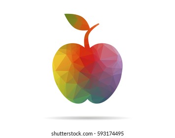 low poly apple
