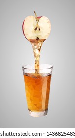 Low poly apple juice. Suitable for logo, background, websites, advertising, etc.
