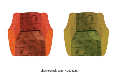 Low poly armchairs