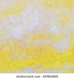 Low poly art background with mesh gradient. Yellow background with illusion of three dimensional effect. Not trace image, include mesh gradient only. Vector EPS10