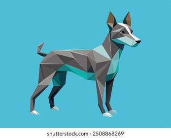 Fundo de cão de arte polinucleares - Design canino geométrico para projetos visuais modernos e elegantes