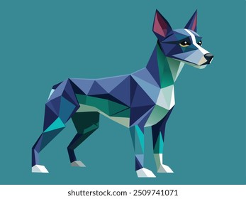 Fundo de cão de arte polinucleares - Design canino geométrico para projetos visuais modernos e elegantes