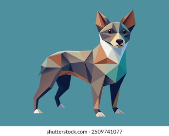 Fundo de cão de arte polinucleares - Design canino geométrico para projetos visuais modernos e elegantes