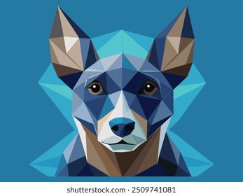 Fundo de cão de arte polinucleares - Design canino geométrico para projetos visuais modernos e elegantes