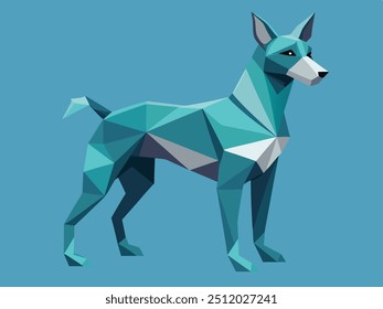 Fundo de cão de arte polinucleares - Design canino geométrico para projetos visuais modernos e elegantes