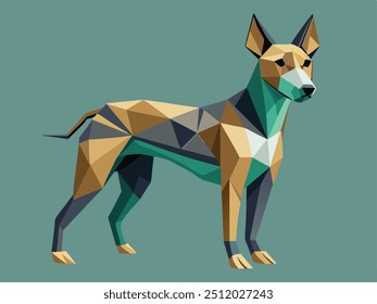 Fundo de cão de arte polinucleares - Design canino geométrico para projetos visuais modernos e elegantes