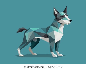 Fundo de cão de arte polinucleares - Design canino geométrico para projetos visuais modernos e elegantes