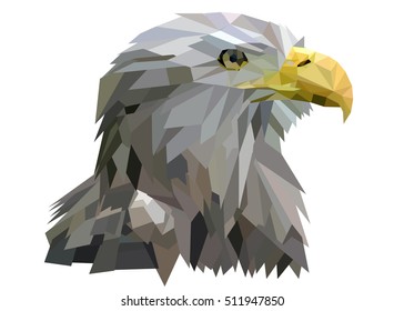 Low poly art eagle. Vector illustration.