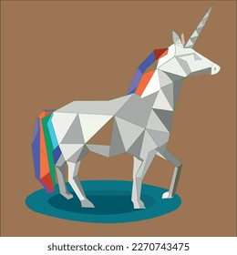 low poly art horse for children