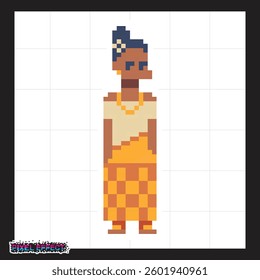low poly art of pixel beautiful women