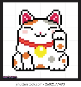 low poly art of pixel cat animals
