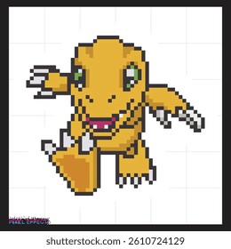 low poly art of pixel dinosaurs