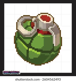 low poly art of pixel grenade