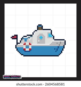 low poly art of pixel ship