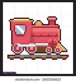 low poly art of pixel train