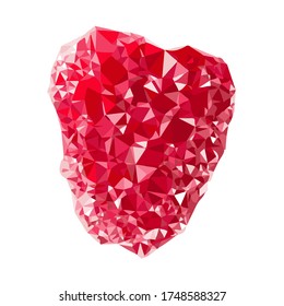 low poly art raspberry. Berry drawn by polygons