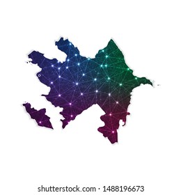 Low poly Azerbaijan map in geometric polygonal on white background. Vector Illustration Eps10.