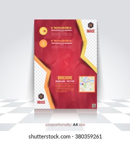 Low Poly Background, A4 Flyer, Brochure Design. Cover, Corporate Leaflet Template