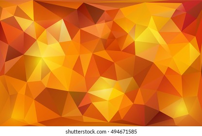 Low poly background, autumn orange colors